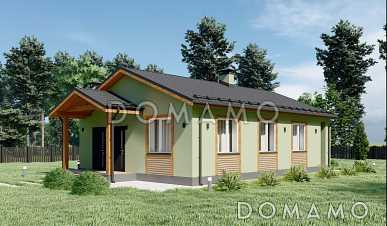 Проект небольшого одноэтажного дома для узких участков S-70