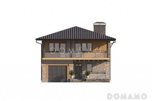 Проект дома для узкого участка с встроенным гаражом / Фасад 4