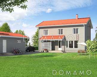 Проект каркасного дома с большой гардеробной в спальной комнате на втором этаже