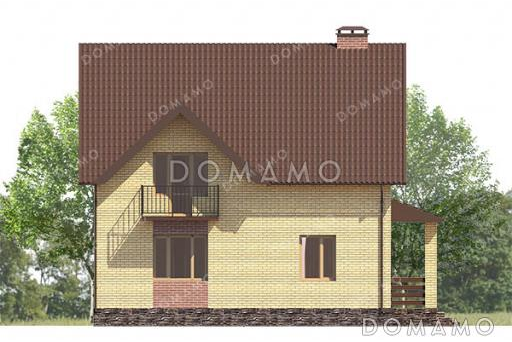 Проект компактного дома с тремя спальнями, котельной и изолированной кухней / Фасад 4