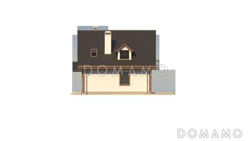 Проект одноэтажного дома из газобетона с мансардным этажом и гаражом / Фасад 4