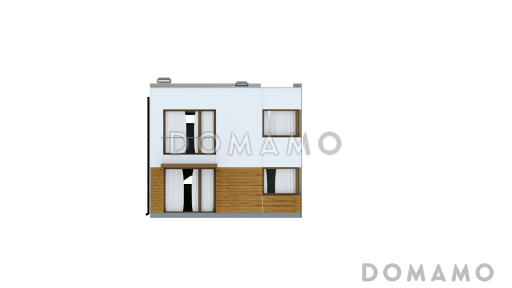 Проект двухэтажного дома из кирпича в стиле кубизм со спальной зоной на втором этаже / Фасад 2