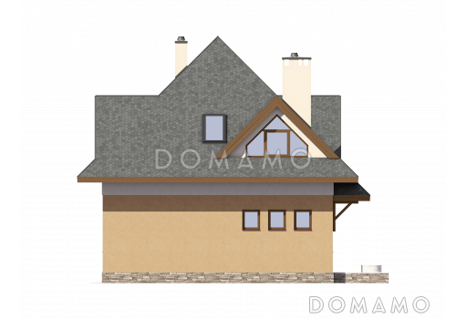 Проект дома из газобетона с гостевой комнатой / Фасад 4