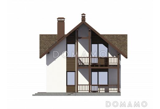 Проект современного экономичного загородного дома из газобетона с элементами финского стиля / Фасад 4