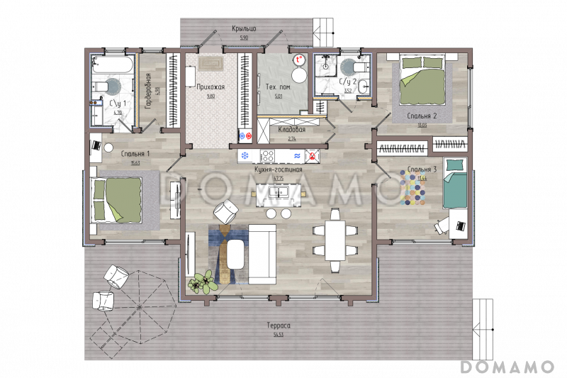 NordHeim 181 / План 1 этажа