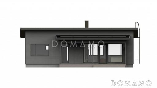 Проект одноэтажного каркасного дома с односкатной крышей / Фасад 1 Проект одноэтажного каркасного дома с односкатной крышей / Фасад 1