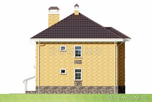 Проект рационально запланированного дома с цокольным этажом / Фасад 3