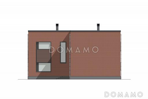 Проект двухэтажного дома из газобетона с сауной, террасой барбекю и балконом / Фасад 1