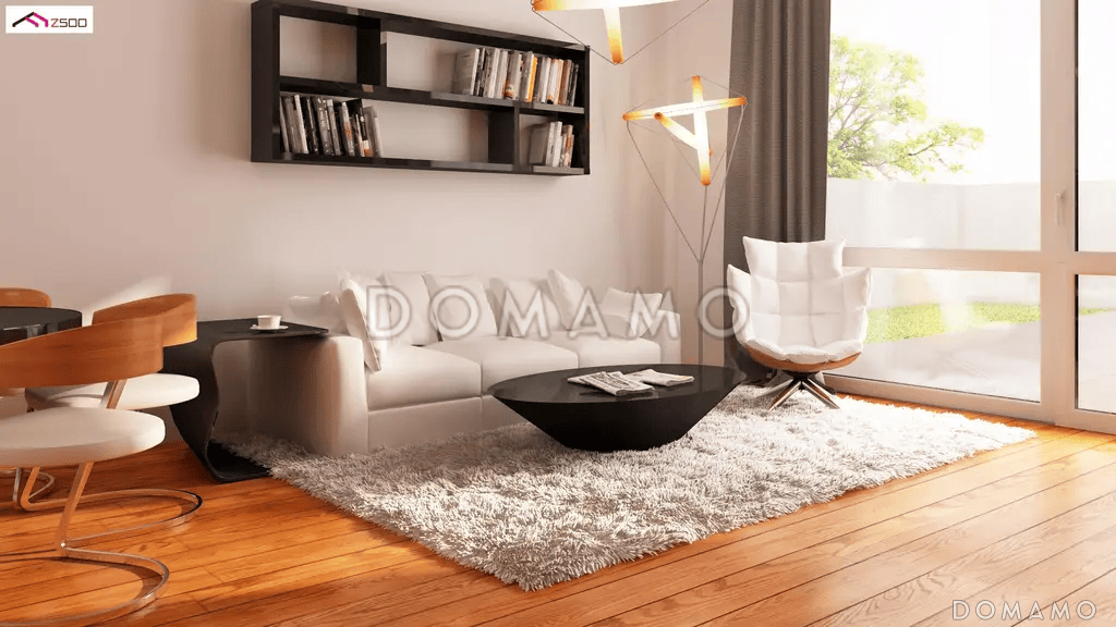 Проект одноэтажного кирпичного дома с просторной гостиной и 3 спальнями / 5