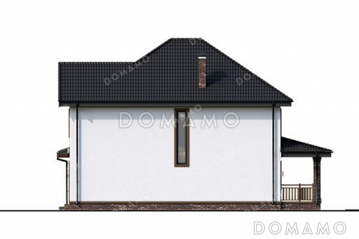 Проект двухэтажного дома с террасой и гаражом / Фасад 2