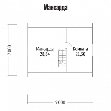 Проект дома с логичной планировкой внутреннего пространства / План мансардного этажа Проект дома с логичной планировкой внутреннего пространства / План мансардного этажа