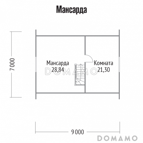 Проект дома с логичной планировкой внутреннего пространства / План мансардного этажа Проект дома с логичной планировкой внутреннего пространства / План мансардного этажа