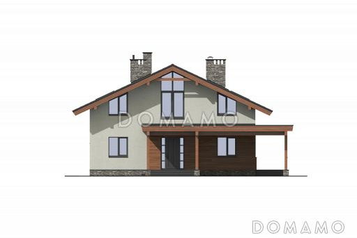 Шале с двумя спальнями, просторной дневной зоной со вторым светом и навесом для двух машин / Фасад 1