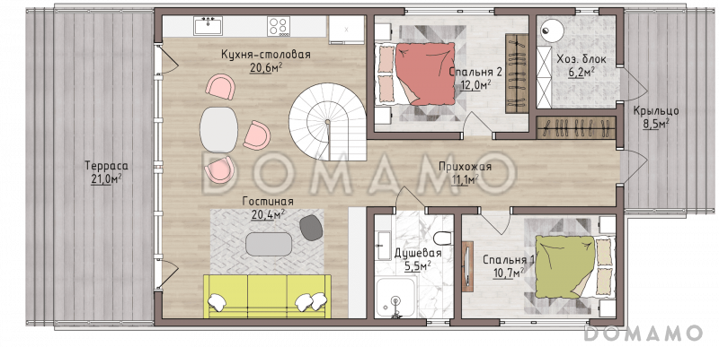 BRICK HOUSE 165 / План 1 этажа