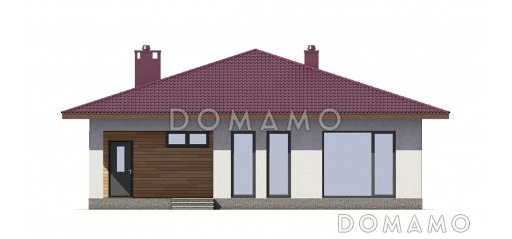 Проект одноэтажного дома в современном стиле с двумя спальнями / Фасад 3