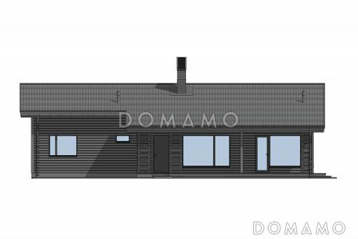 Проект одноэтажного дома с 4 спальнями и просторной гостиной-кухней-столовой / Фасад 4