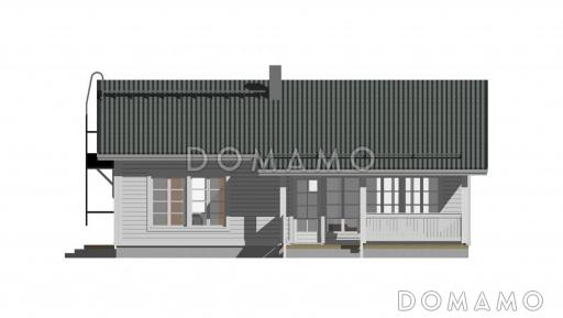Проект каркасного дома с одной спальней / Фасад 1