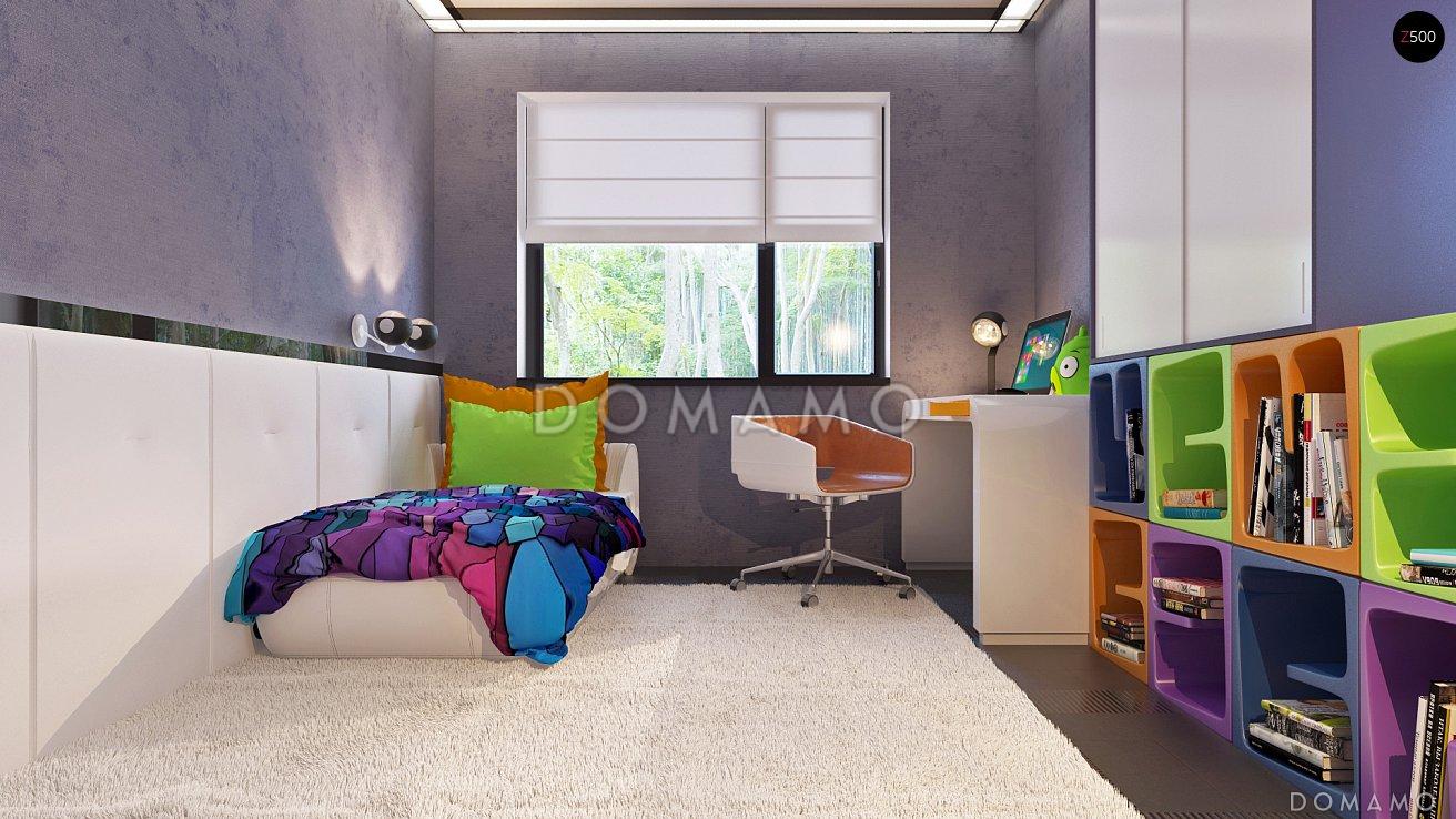 Проект одноэтажного дома из газобетона с тремя спальнями и небольшой крытой угловой террасой, увеличенная версия 273 / 13