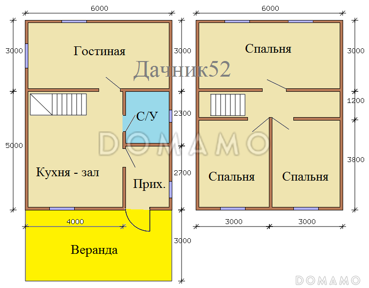 Проект каркасного дома Кремёнки 23 / План 2 этажа