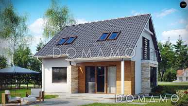 Проект мансардного дома из газобетона с кабинетом, тремя спальнями и балконом Проект мансардного дома из газобетона с кабинетом, тремя спальнями и балконом