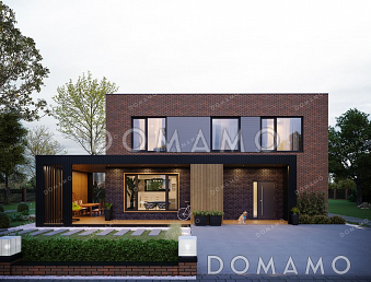 Проект двухэтажного дома с большой террасой Проект двухэтажного дома с большой террасой