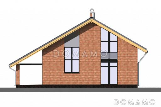 Проект дома с крытой террасой, спальней на первом этаже, балконом, вторым светом / Фасад 3