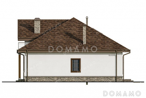 Проект одноэтажного дома с мансардой и террасой / Фасад 3