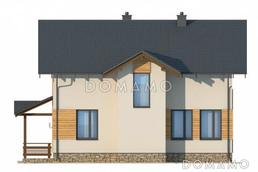 Проект компактного коттеджа с кладовой и пятью спальнями / Фасад 3