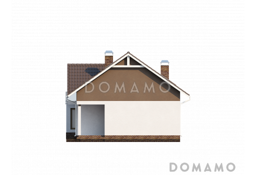 Проект одноэтажного мансардного дома из газобетона с кабинетом на первом этаже / Фасад 4