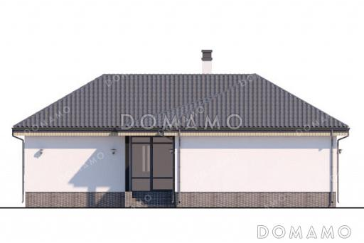 Проект одноэтажного дома с просторной гостиной, тремя спальнями и котельной / Фасад 2