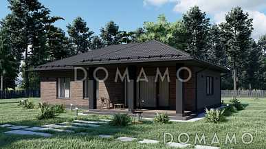 Проект одноэтажного дома c облицовкой кирпичом S-106