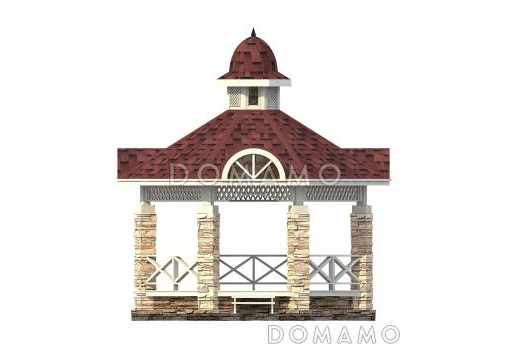 Проект небольшой беседки / Фасад 2