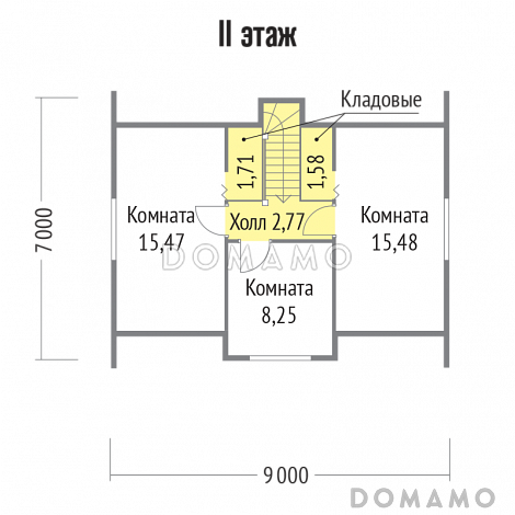 Проект небольшого уютного дома  / План мансардного этажа