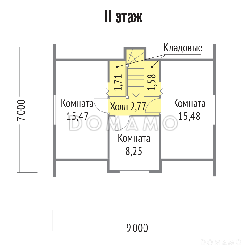 Проект небольшого уютного дома  / План мансардного этажа