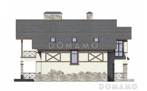 Проект дома из СИП панелей с сауной и тремя спальными комнатами / Фасад 1