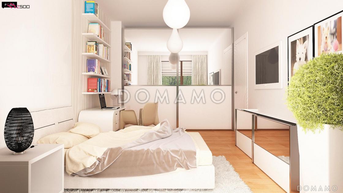 Проект одноэтажного просторного дома из газобетона с крытой террасой, эркером и гаражом для двух автомобилей  / 9