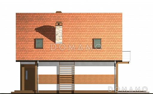 Проект простого одноэтажного мансардного дома из кирпича с тремя спальнями / Фасад 4