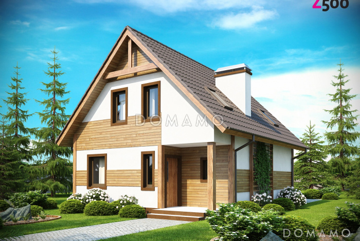 Проект простого одноэтажного мансардного дома из газобетона с тремя спальнями Проект простого одноэтажного мансардного дома из газобетона с тремя спальнями