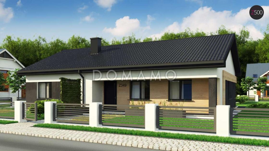 Проект комфортного одноэтажного дома из кирпича с четырьмя спальнями / 3