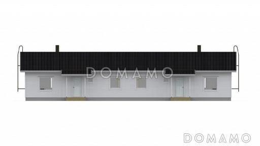 Проект каркасного дома для двух семей / Фасад 1