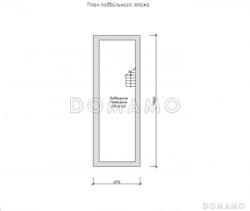 Проект двухэтажного жилого дома, запроектированного в современном стиле / План цокольного этажа