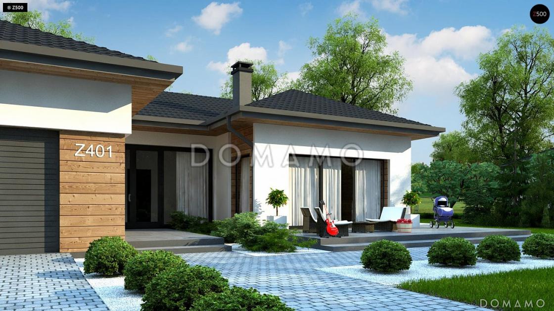 Проект комфортного одноэтажного дома из кирпича с тремя спальнями и гаражом / 4