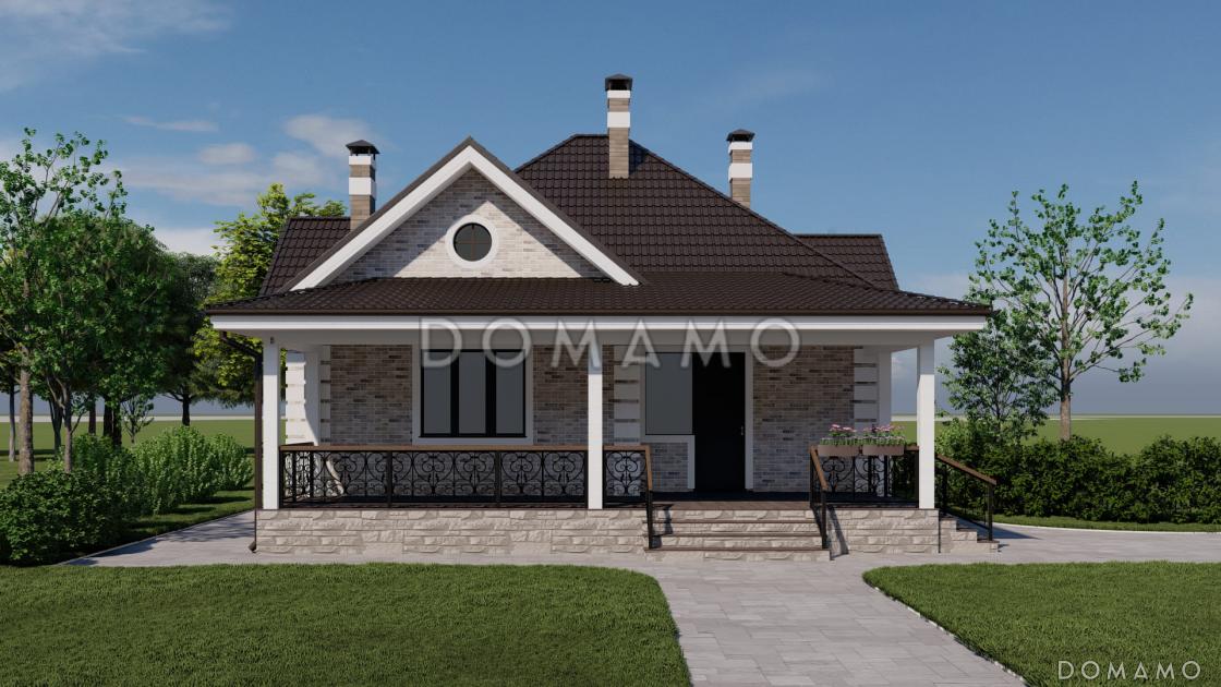 Проект одноэтажного каркасного дома с мастер-спальней и крытой террасой / 4