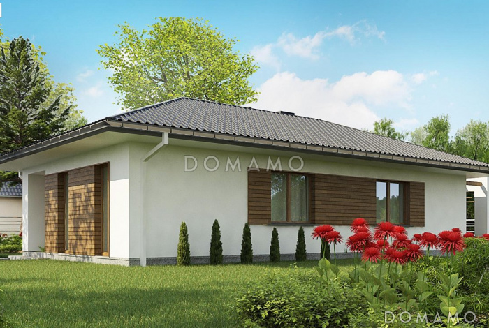 Проект компактного одноэтажного дома из кирпича для небольшой семьи Проект компактного одноэтажного дома из кирпича для небольшой семьи