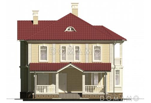 Проект классического коттеджа 10х10. / Фасад 1