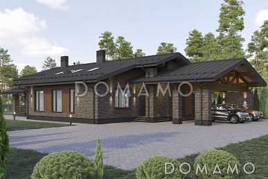 Проект дома с габаритной террасой-барбекю, мастер-спальней, просторной гардеробной