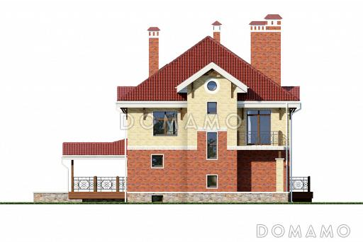 Проект дома с бильярдной, хамамом и большой террасой / Фасад 3