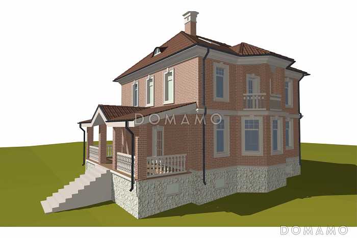 Проект классического коттеджа 10х10 с подвалом Проект классического коттеджа 10х10 с подвалом