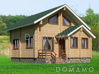 Проект дачного дома с мансардой до 100 м. кв. из клееного бруса Проект дачного дома с мансардой до 100 м. кв. из клееного бруса