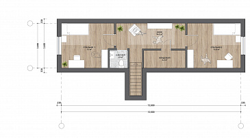 М-162 одноэтажный с мансардой / План мансардного этажа